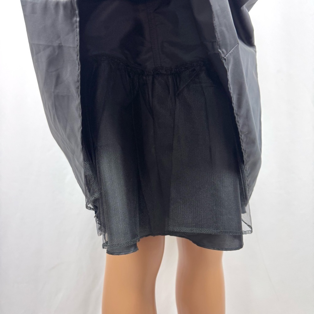 David's Bridal Sz 2 Black Bridesmaid Formal Dress For & Flare W/ Bow Sash V-Neck - Picture 7 of 12